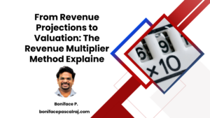 Graphical representation of revenue multiples and startup valuation charts showing data comparisons from similar companies.